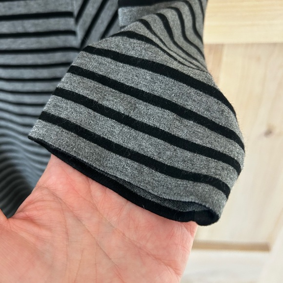 Tory Burch Black and Gray Striped Long Sleeve Dress, sz Medium.  GUC - Picture 3 of 5